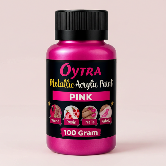 100 Grams Metallic Acrylic Paint (Pink)