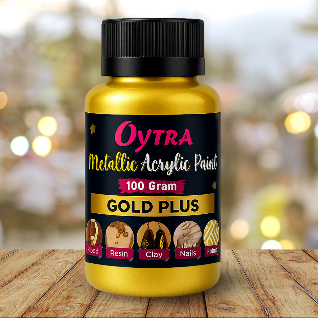 500 ml Gold Metallic Acrylic Color Paint for Canvas Glass Wood Wall Car Metal Rock Steel
