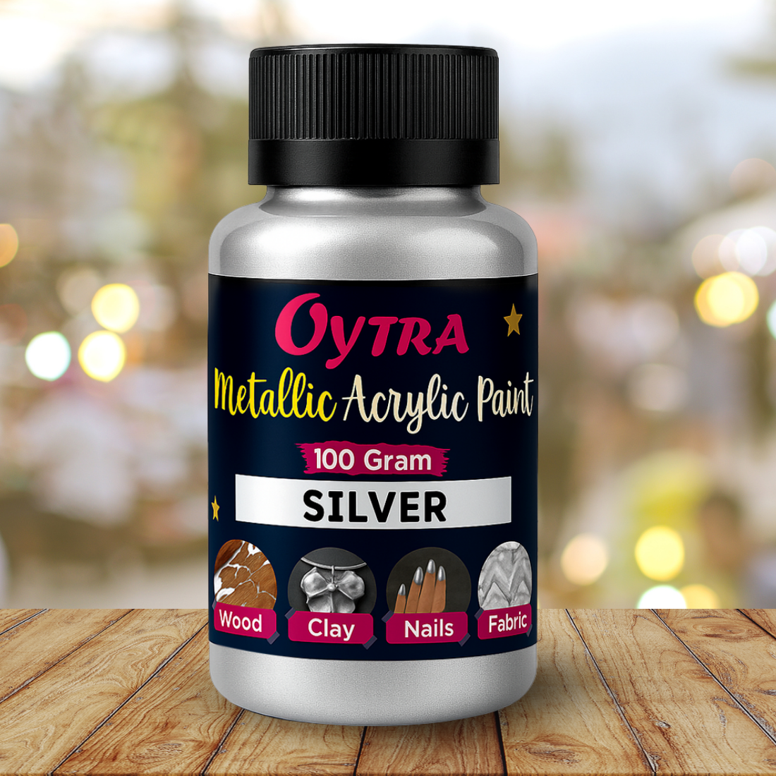 500 ml Silver Metallic Acrylic Color Paint for Canvas Glass Wood Wall Car Metal Rock Steel
