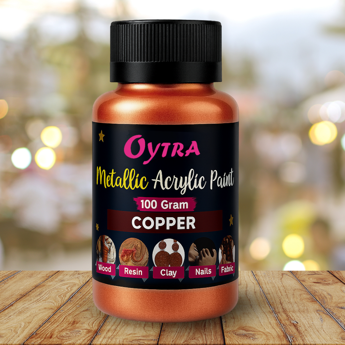 500 ml Copper Metallic Acrylic Color Paint for Canvas Glass Wood Wall Car Metal Rock Steel
