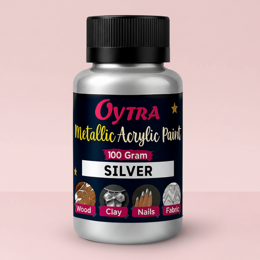 100 Grams Metallic Acrylic Paint (Silver)