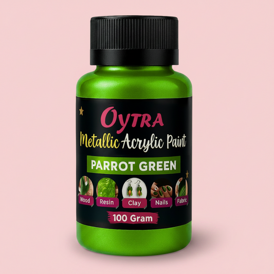100 Grams Metallic Acrylic Paint (Parrot Green)
