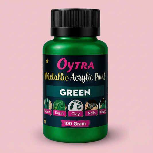 100 Grams Metallic Acrylic Paint (Green)