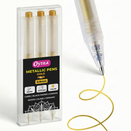 Metallic Fineliner Pens Set of 3 - Gold