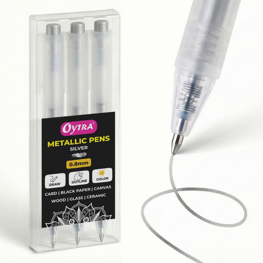 Metallic Fineliner Pens Set of 3 - Silver