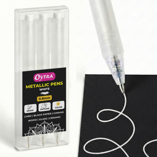 Metallic Fineliner Pens Set of 3 - White