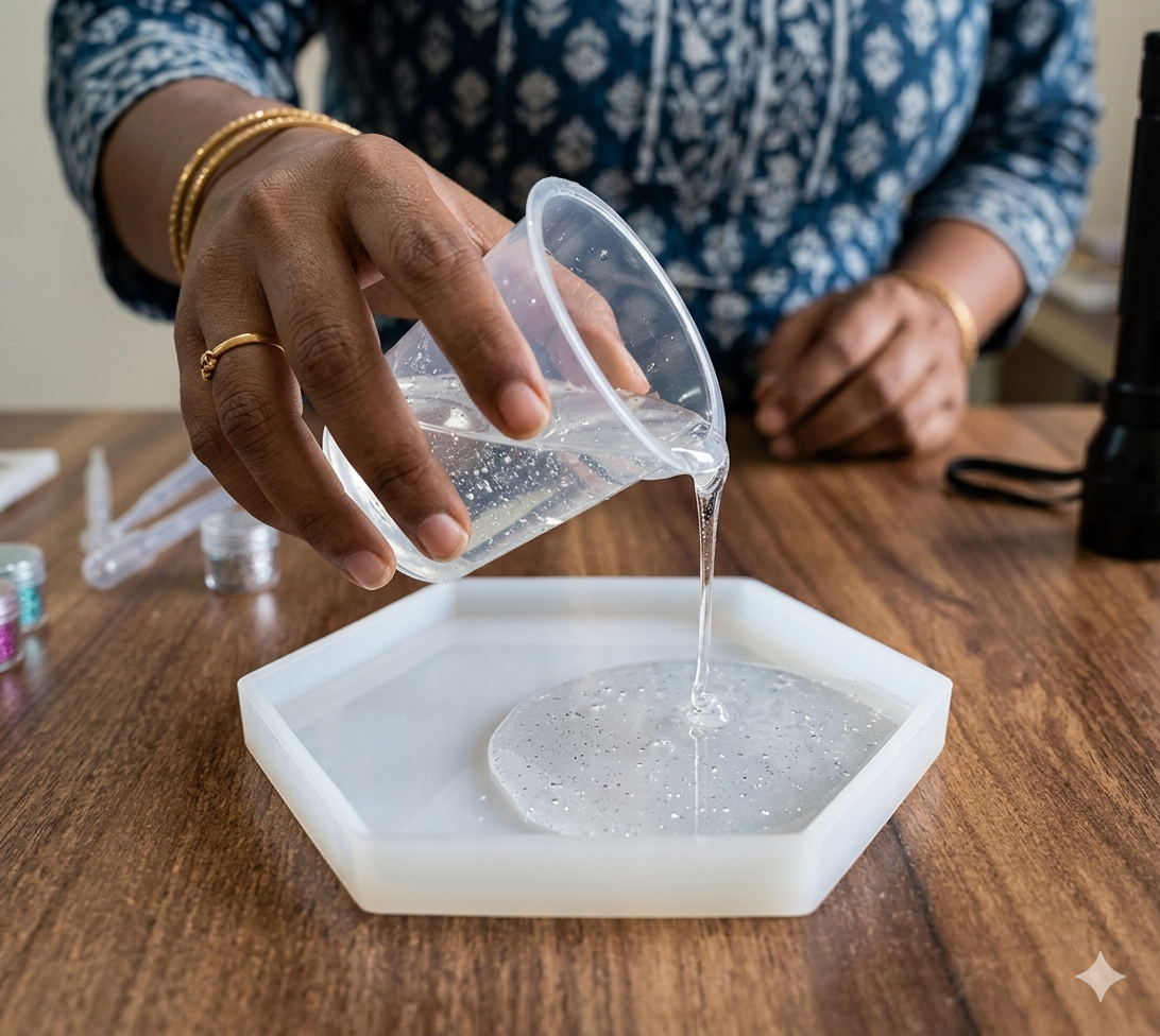 Hexagon Shaped Coaster Mould - 4 Inch, 10cm x 10cm x 8mm