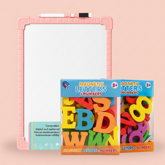 Magnetic Whiteboard Set with Alphabet Letters & Numbers