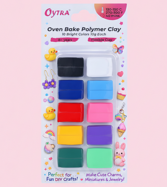 10 Color Bright Polymer Oven Bake Clay
