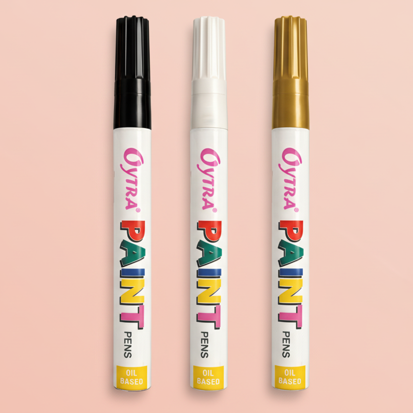 Oytra Permanent Paint Marker Set - Black, White & Gold