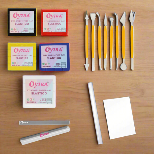 Polymer Clay Kit Combo 5 Colours with Tools