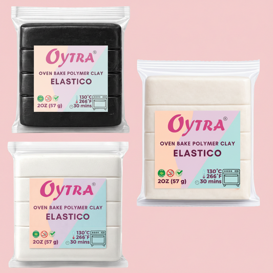 Oytra 3 Colors Polymer Clay Elastico Series Oven Bake Clay 57g/2oz per Colour