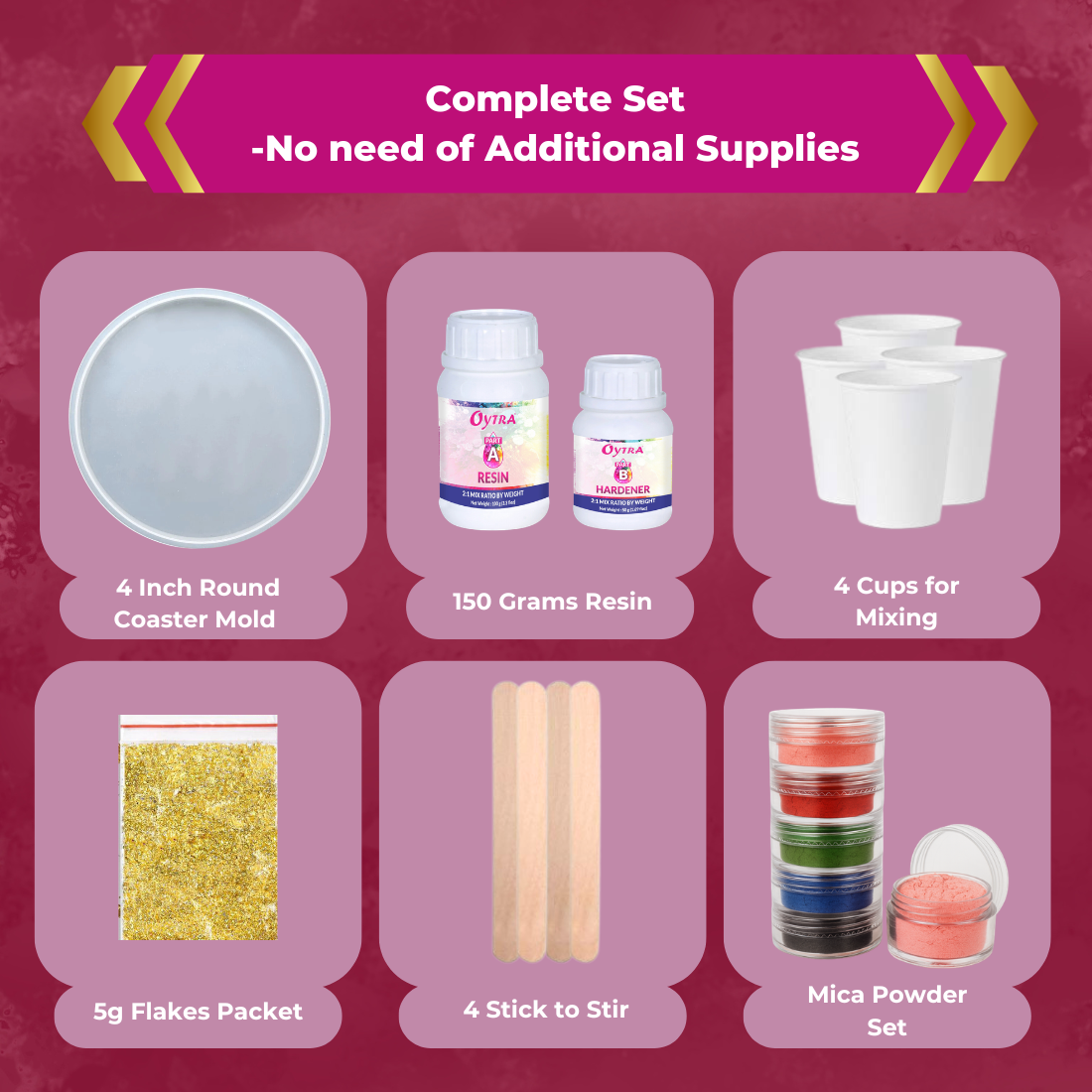 Resin Art Round Coaster Making Kit