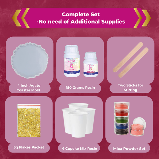Resin Art Agate Coaster Making Kit