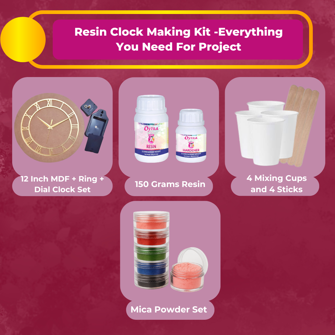 Resin Art Clock Making Kit