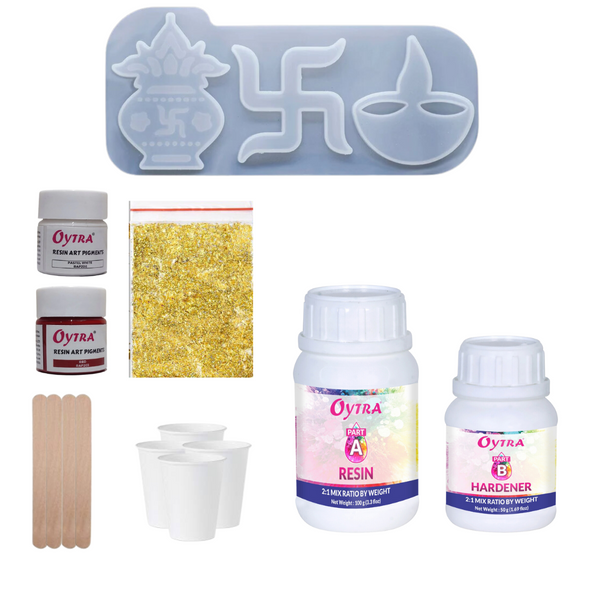 Oytra Resin Art Kit for Kalash Swastik Diya Making DIY Set Combo Mould