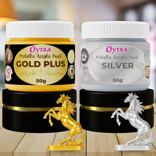 Gold Silver Metallic Acrylic Color Paint for Canvas Glass Wood Wall Car Metal Rock Steel