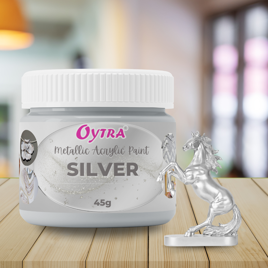 Silver Acrylic Metallic Color ( 45ml / 1.5Oz )