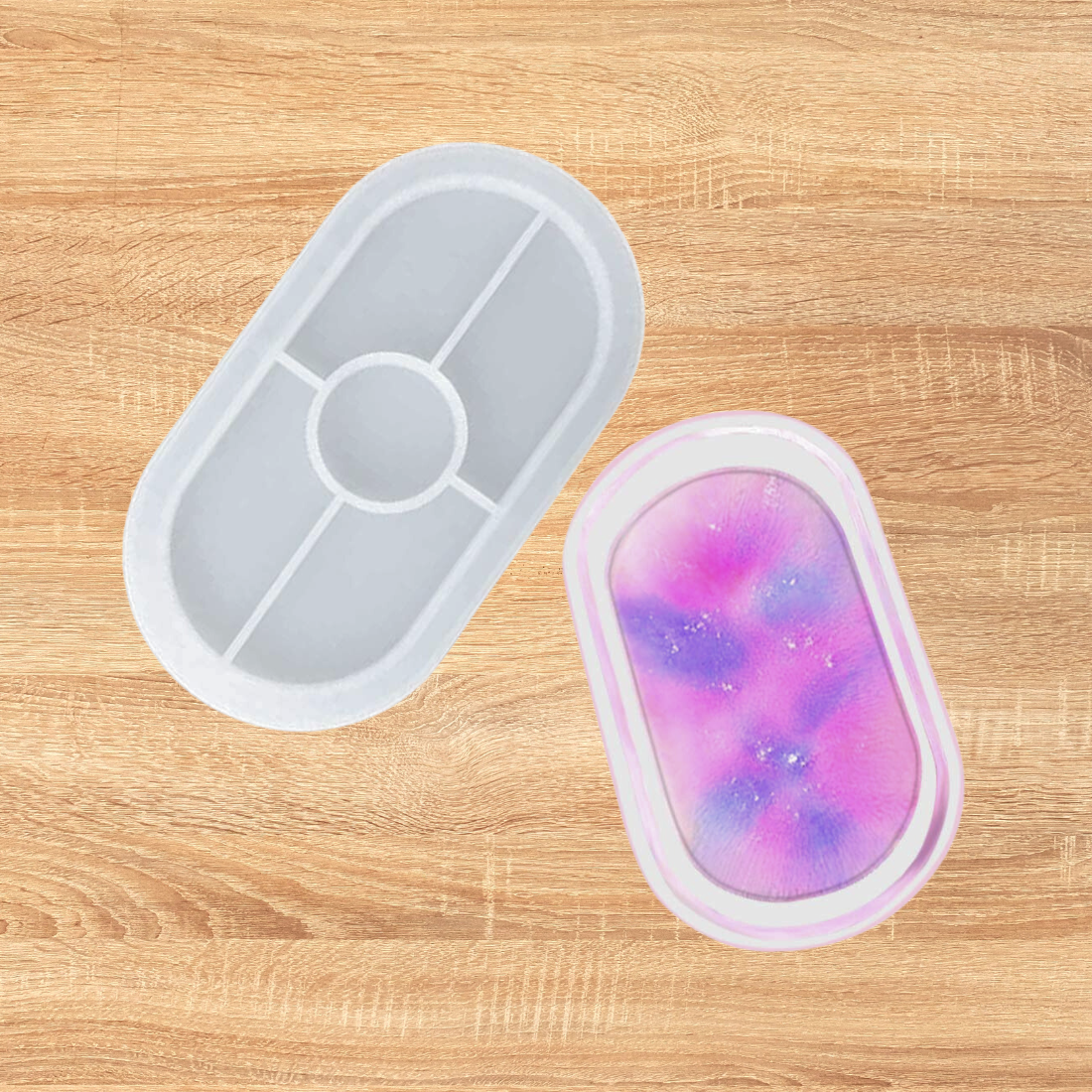 3D Silicone Resin Mould Oval Tray