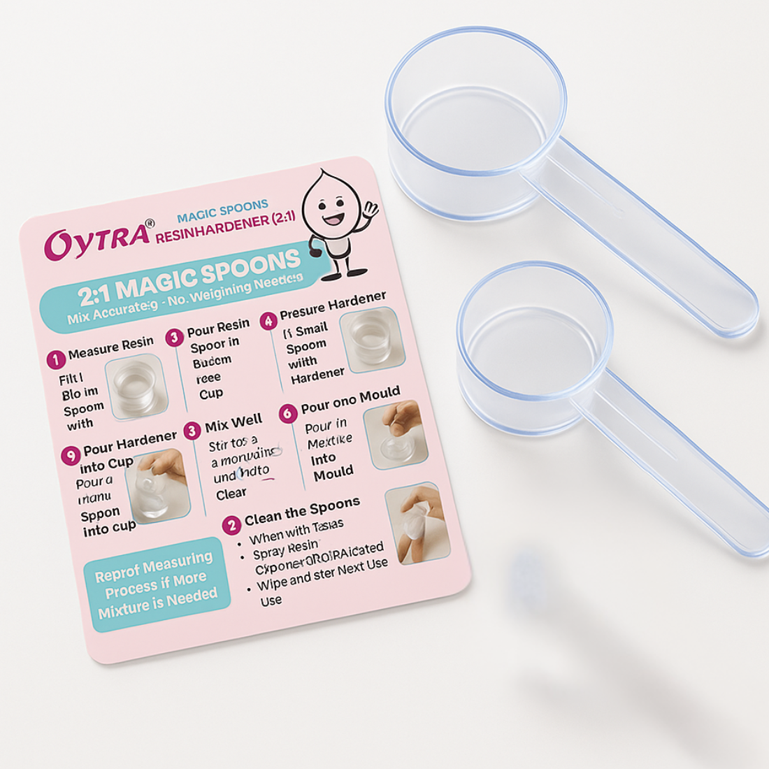 2:1 Resin Measuring Spoons with Card