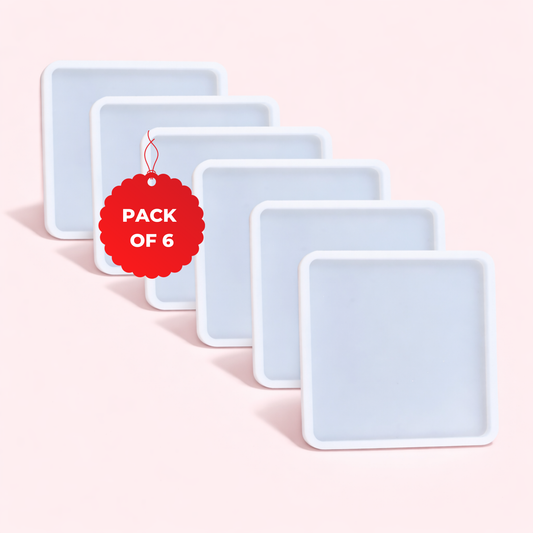 4 Inch Resin Square Coaster Mould Set of 6