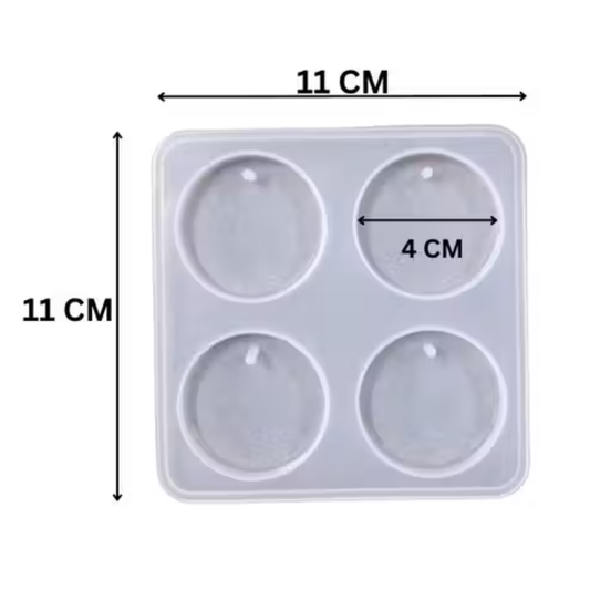 4pcs Keychain Round Resin Mould