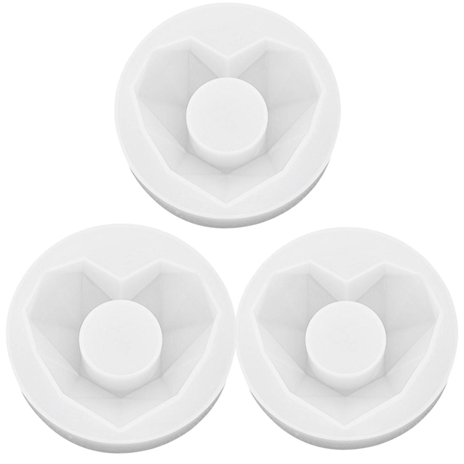 Set of 3 Heart Candle Planter Silicone Mold