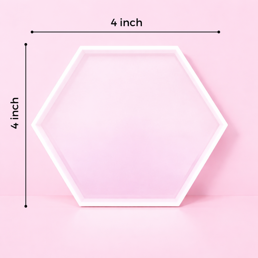 Hexagon Shaped Coaster Mould - 4 Inch, 10cm x 10cm x 8mm