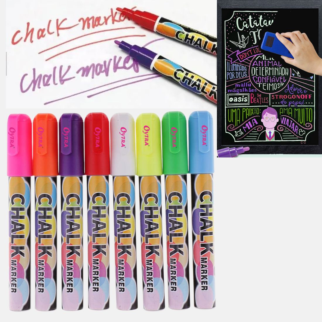  Metallic Liquid Chalk Markers - Dry Erase Marker Pens - Chalk  Markers for Chalkboards, Signs, Windows, Blackboard, Glass - Reversible Tip  (8 Pack) - 24 Chalkboard Labels Included (Metallic, 6mm) : Arts, Crafts &  Sewing