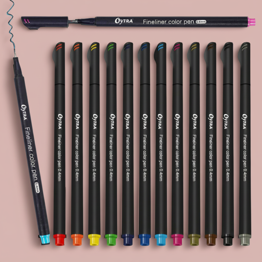 12 Colors Fineliner Coloured Pens Multicolor