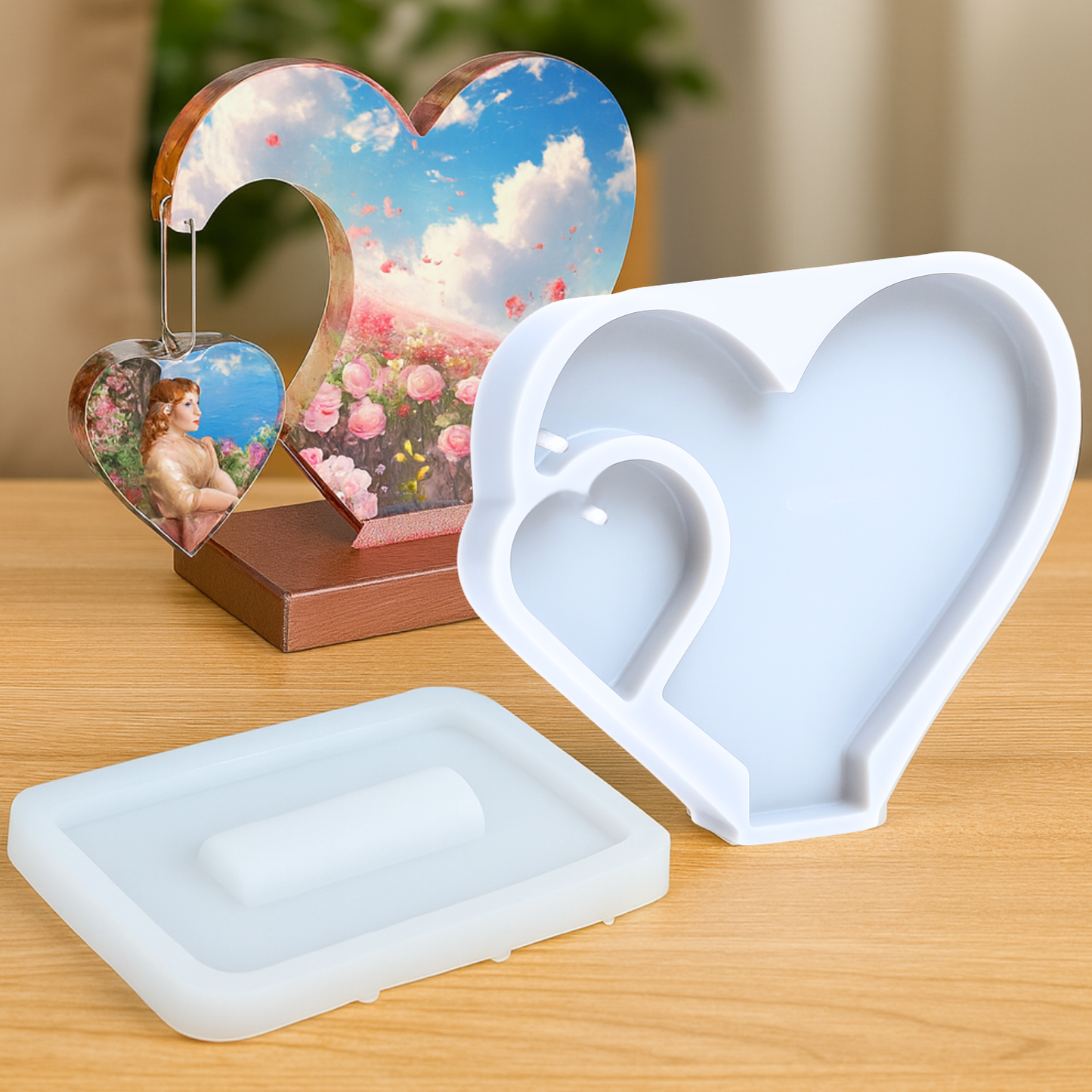 Hanging Heart Photo Frame Resin Mould