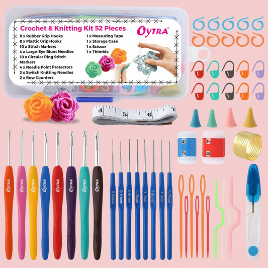 Crochet & Knitting Kit 52 Pcs for Beginners