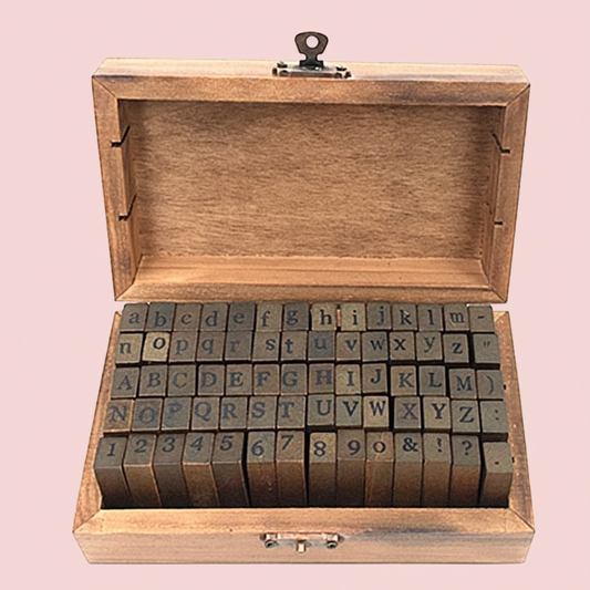 Alphabet Stamps 70 Letters Vintage Theme