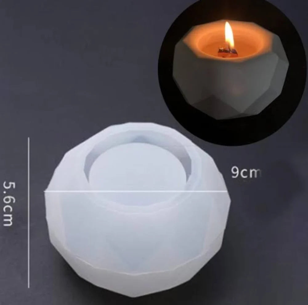 Diamond Round tea Light Resin Mould