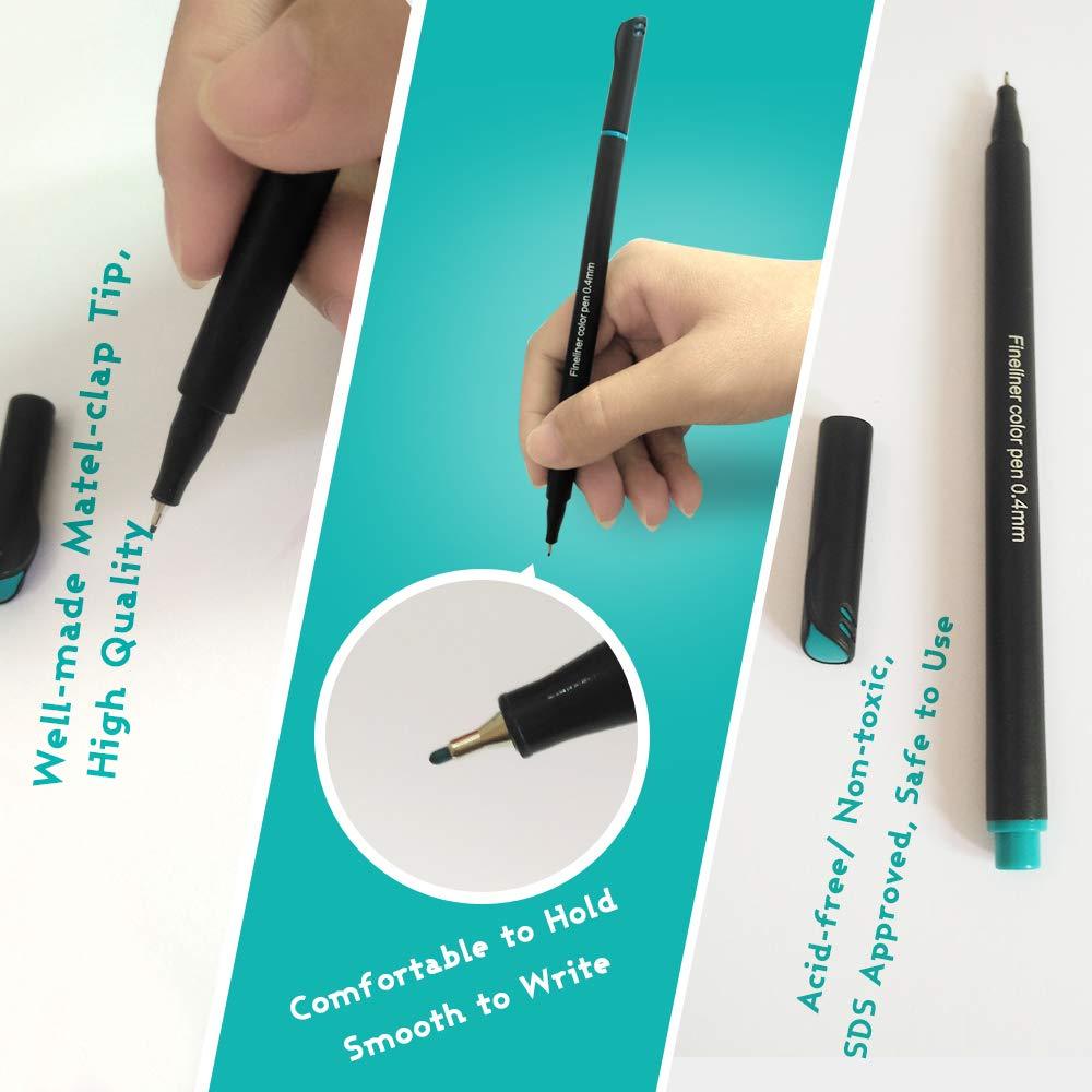 12 Colors 0.4mm Extra Fine Point Color Pen Water-based Journal