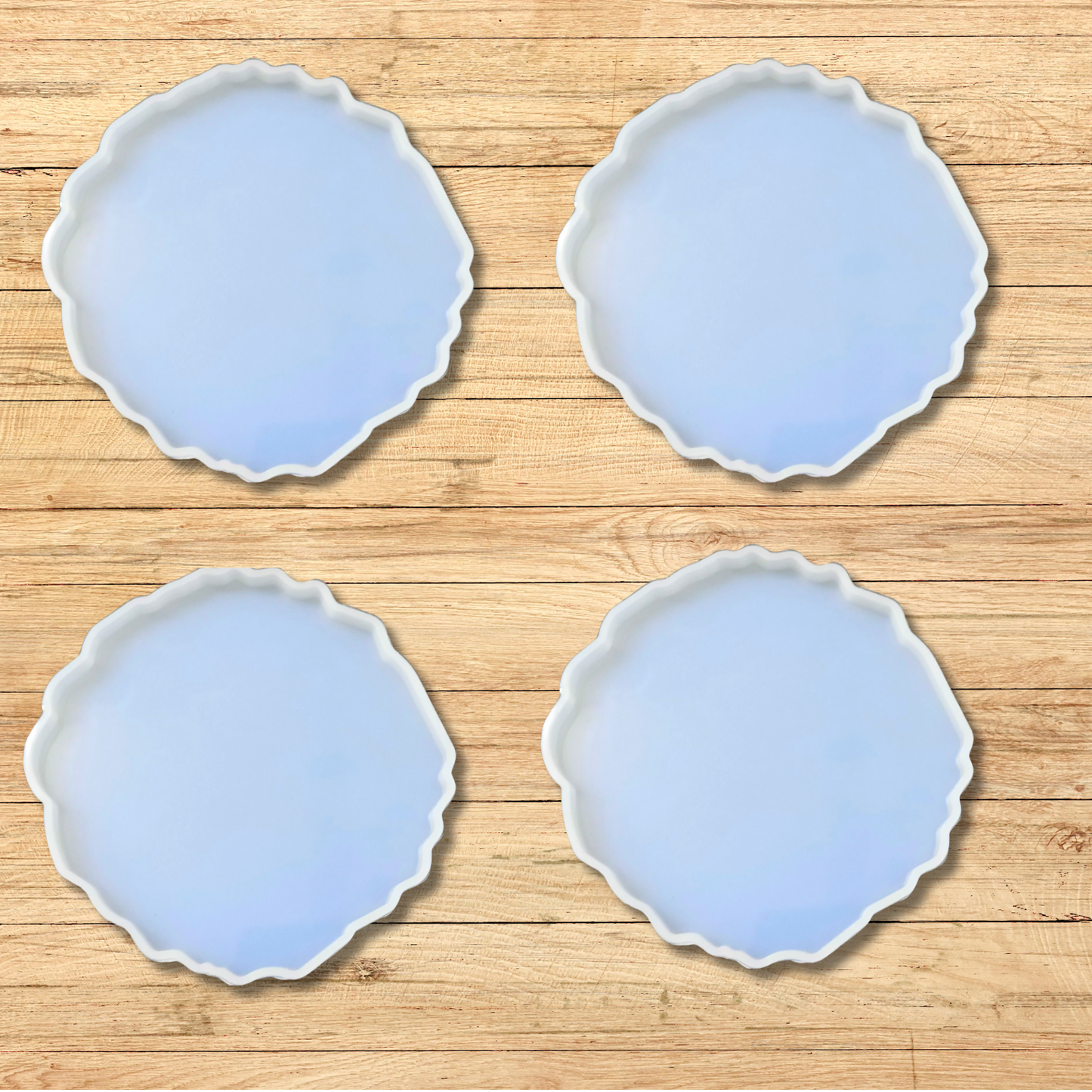 4 Pieces Resin Coaster Mould 4 Inch Round Agate