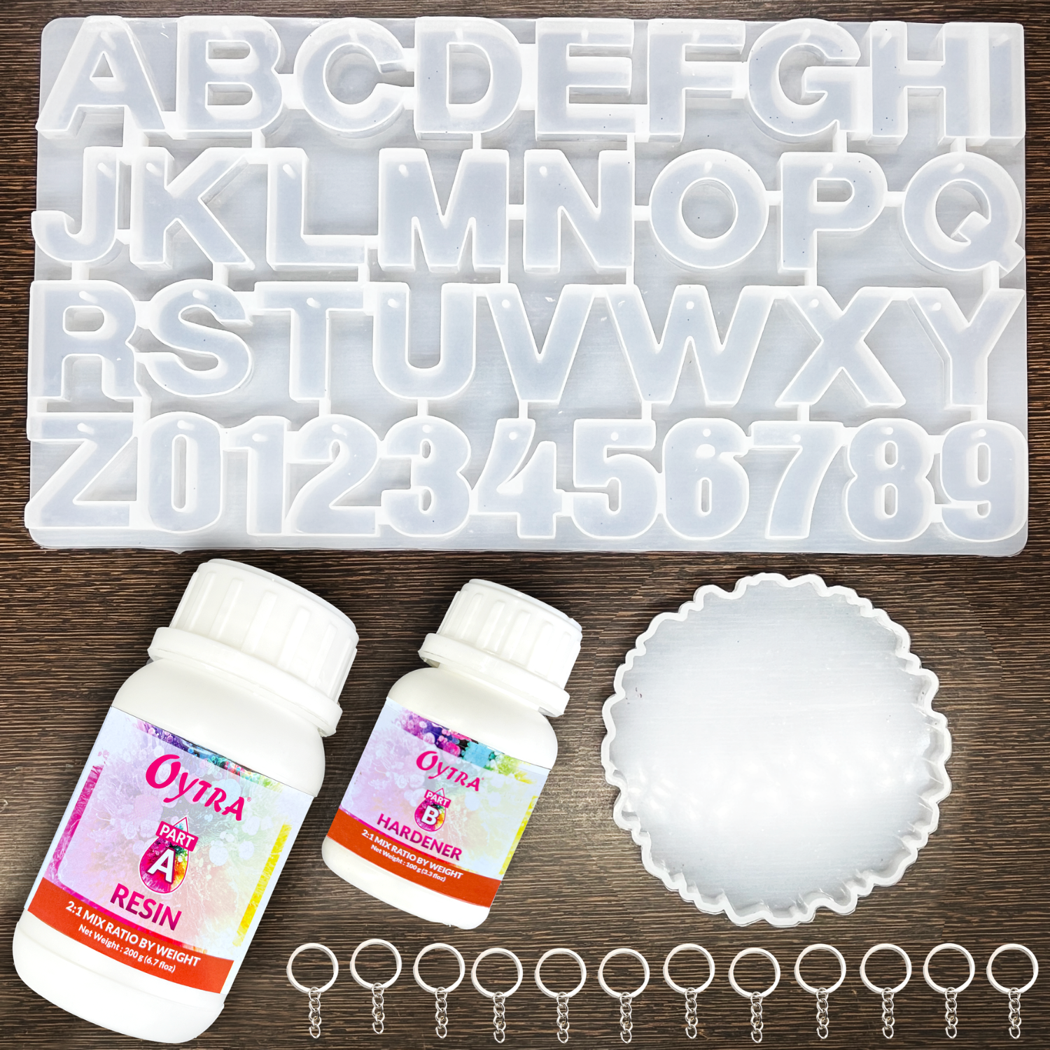 Resin Art Kit - Coaster, Alphabet,Number and Keychain Making (RESINKIT-09)