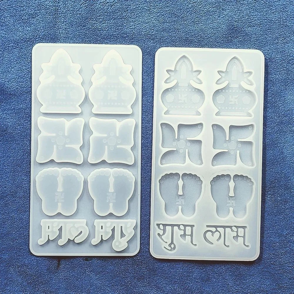 8 Cavity Kalash Sathiya Subh Labh Silicone Mold Crafting