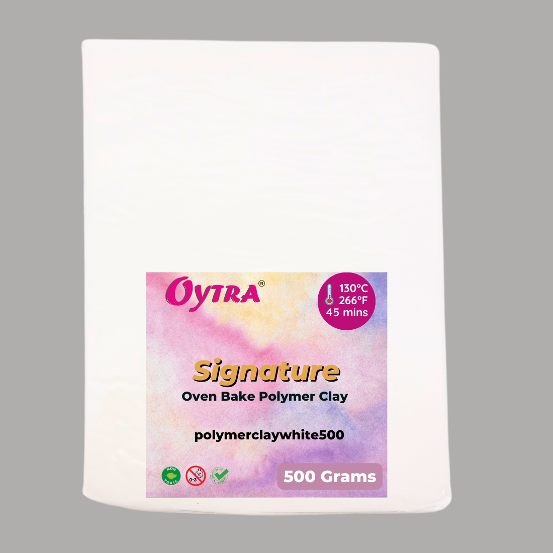 125 Grams Pure White Polymer Oven Bake Clay SIGNATURE Series