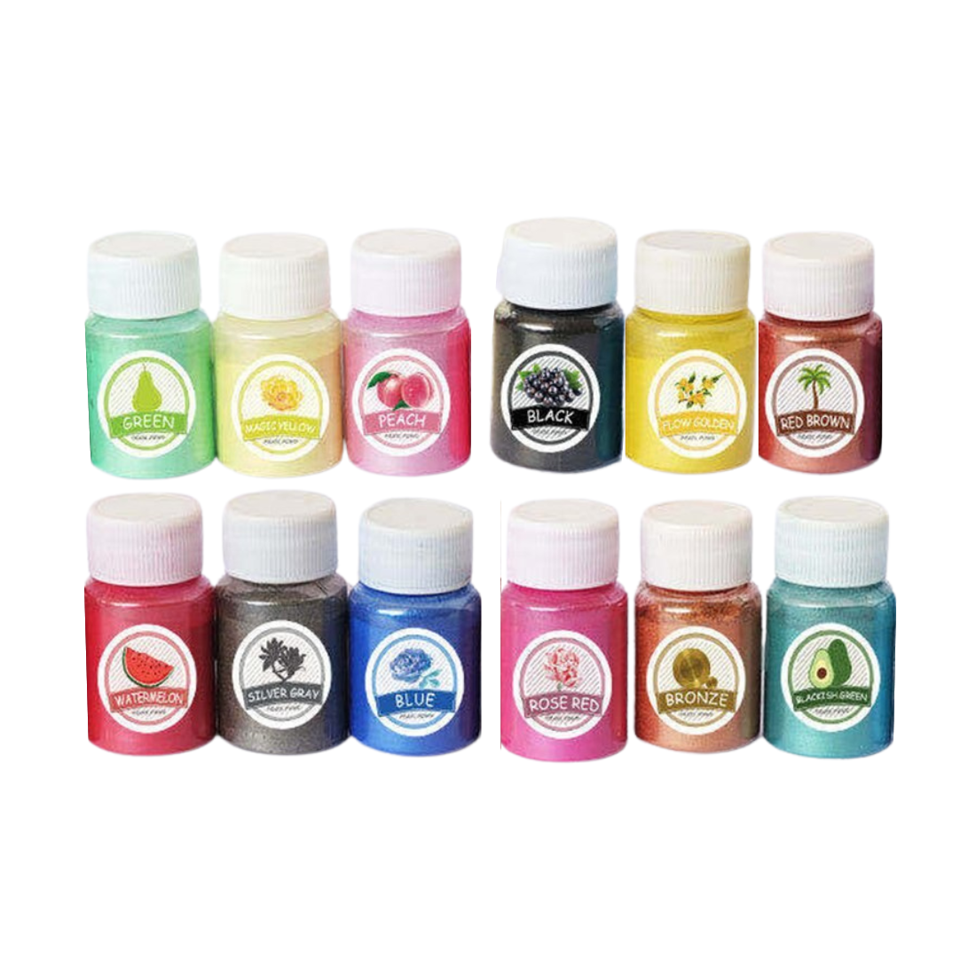Mica Powder Set of 12 Colors