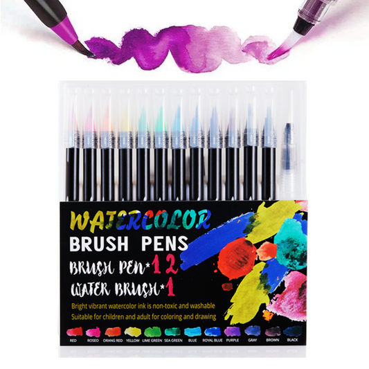 12 Colors Watercolor Brush Pens