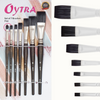 Oytra Set of 7 Flat Brushes Synthetic bristles for Oil, Acrylic, Gouache Painting