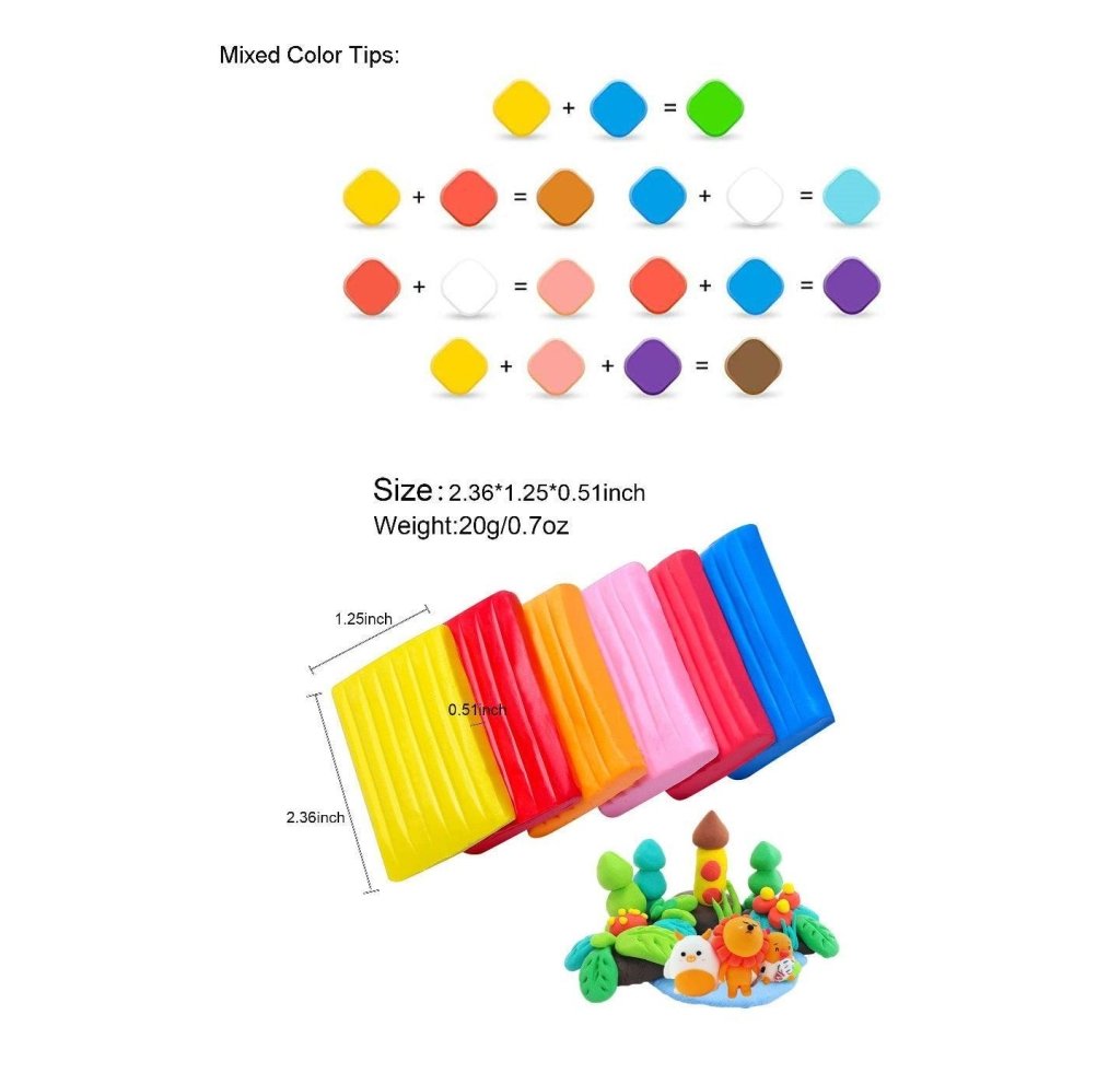 24 Color Polymer Oven Bake Clay - Oytra