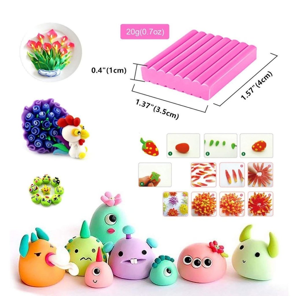 24 Color Polymer Oven Bake Clay - Oytra