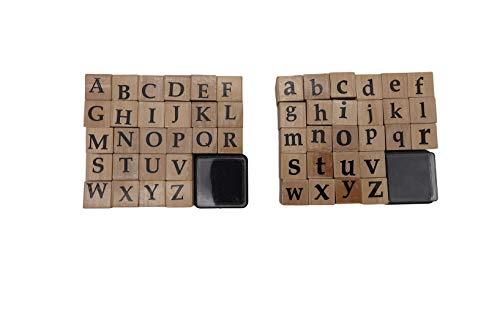 Momenta Inc Wood Mounted Rubber Stamp Set - Serif Alphabet With Borders  (38pc), Delivery Near You