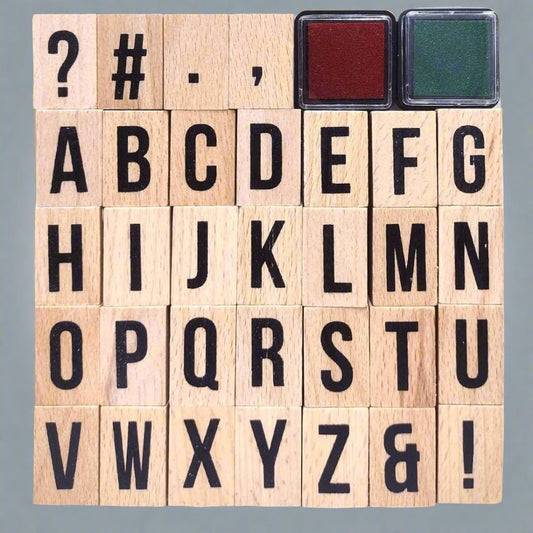 32 Alphabet Letters Rubber Stamps - Oytra