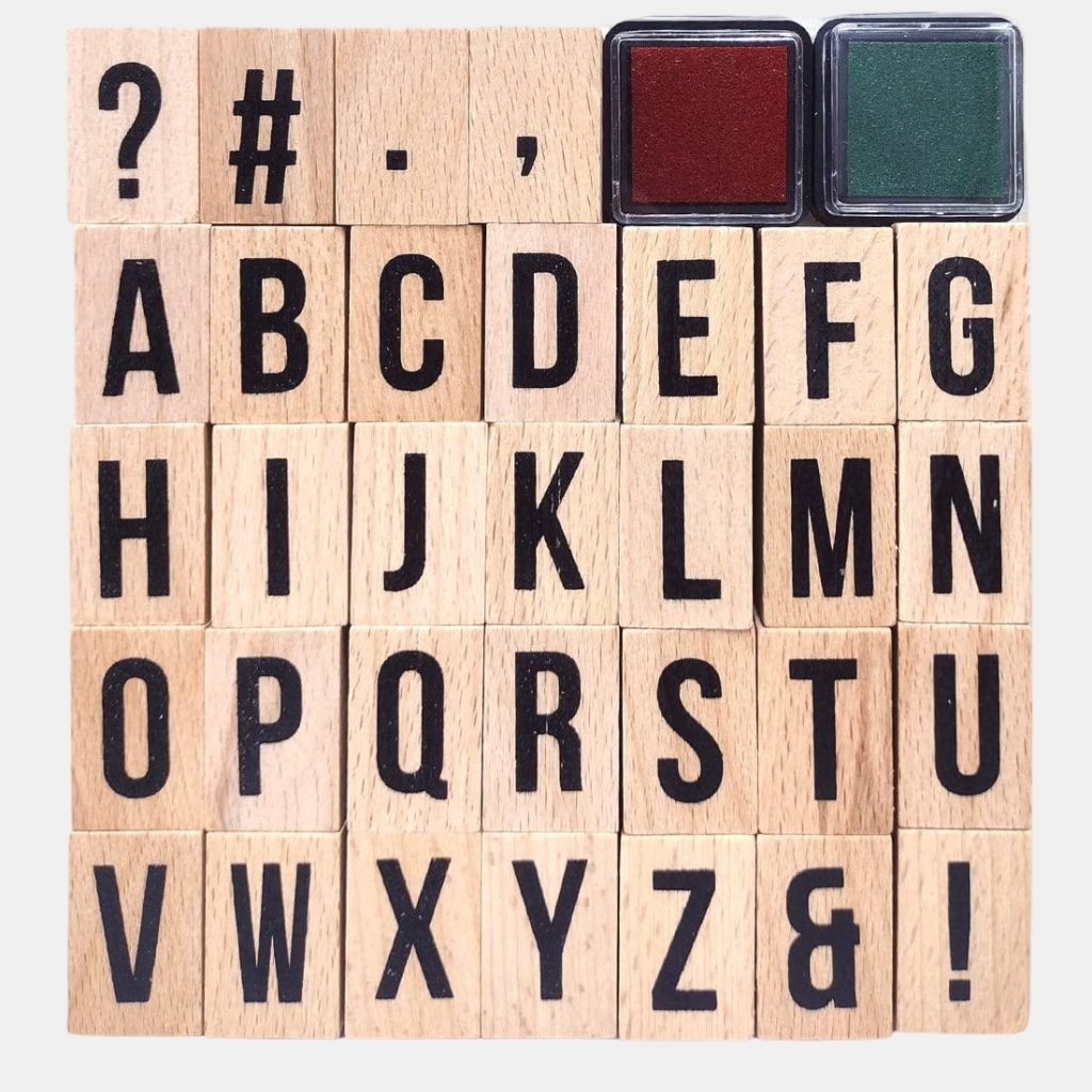 32 Alphabet Letters Rubber Stamps - Oytra