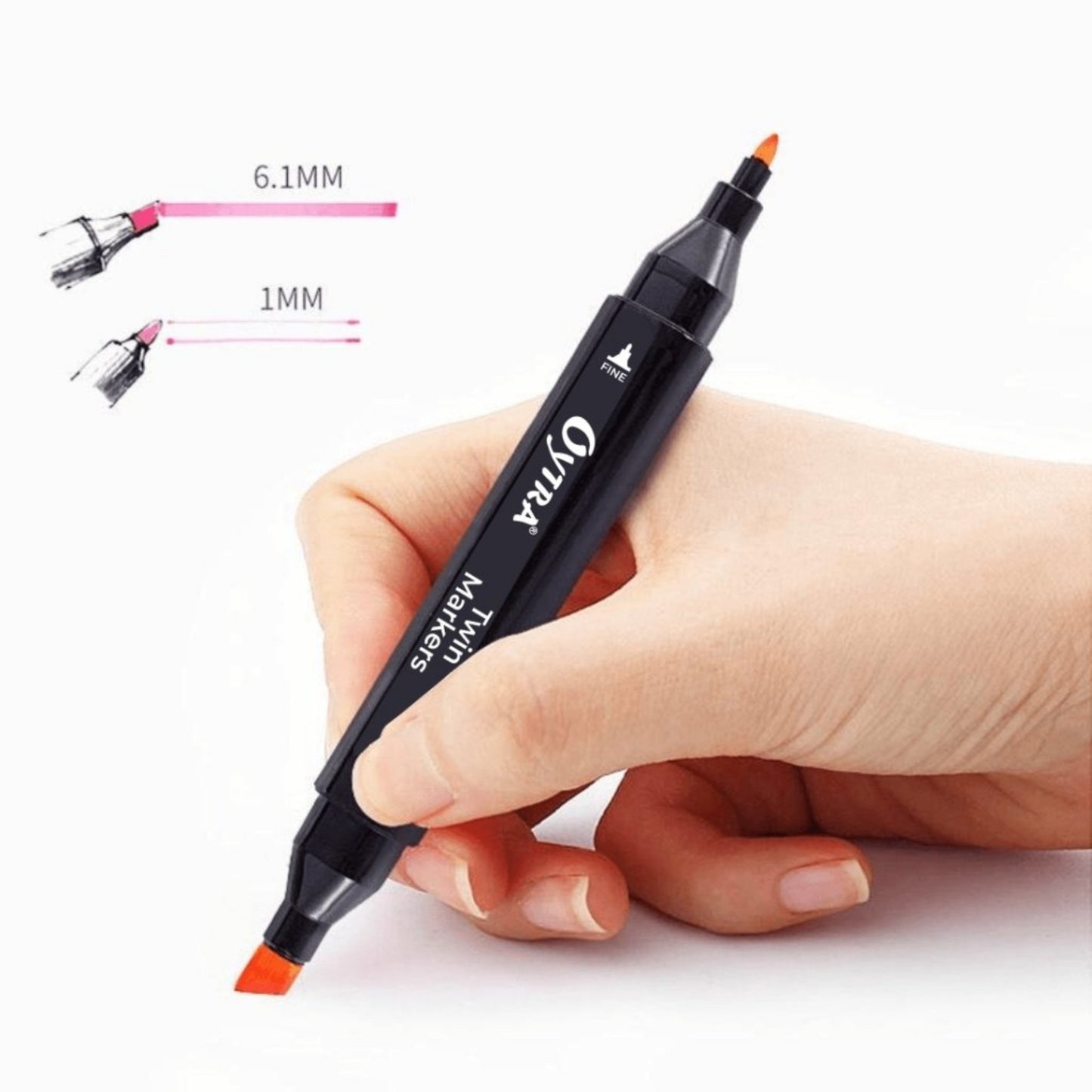 36 Colors Dual Tip Alcohol Markers Bullet and Calligraphy Pens - Oytra