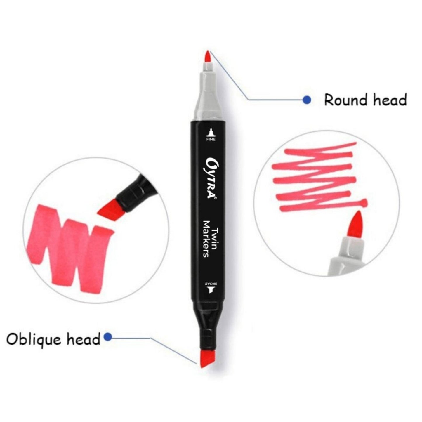 36 Colors Dual Tip Alcohol Markers Bullet and Calligraphy Pens - Oytra