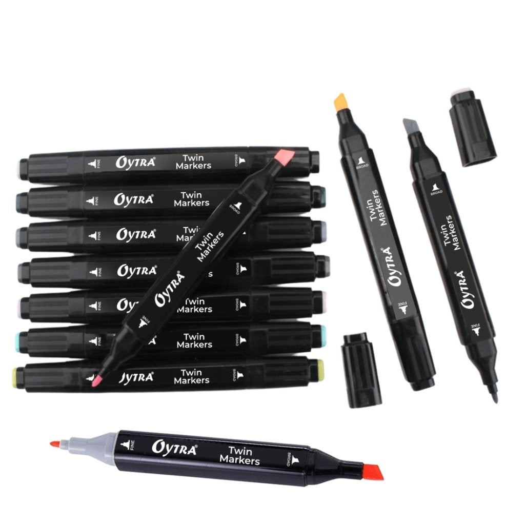 Dual Side Marker Pens Black Felt Tip Pens Black Dual Tip Brush